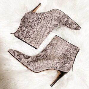 Manolo Blahnik Python Kitten Heel Ankle Booties
